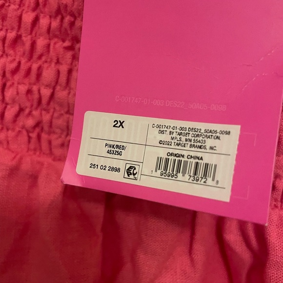 Tabitha Brown Pink Color Block Sleeveless Tie-Front Dress. 2022 limited release - Picture 4 of 4